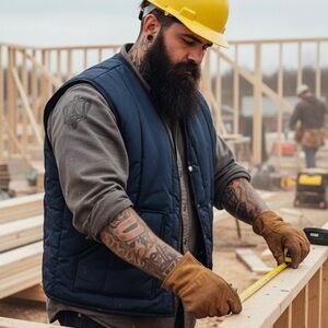 Vtg WALLS ZERO-ZONE Work Vest Men 42-44 Blue Quilted Insulated Premium Outerwear